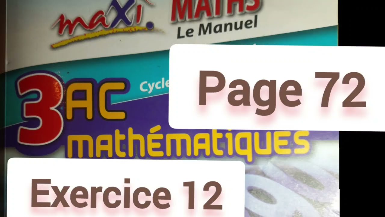 Exercice 12 page 72. maxi MATHS. 3ASC. Théorème de Pythagore.