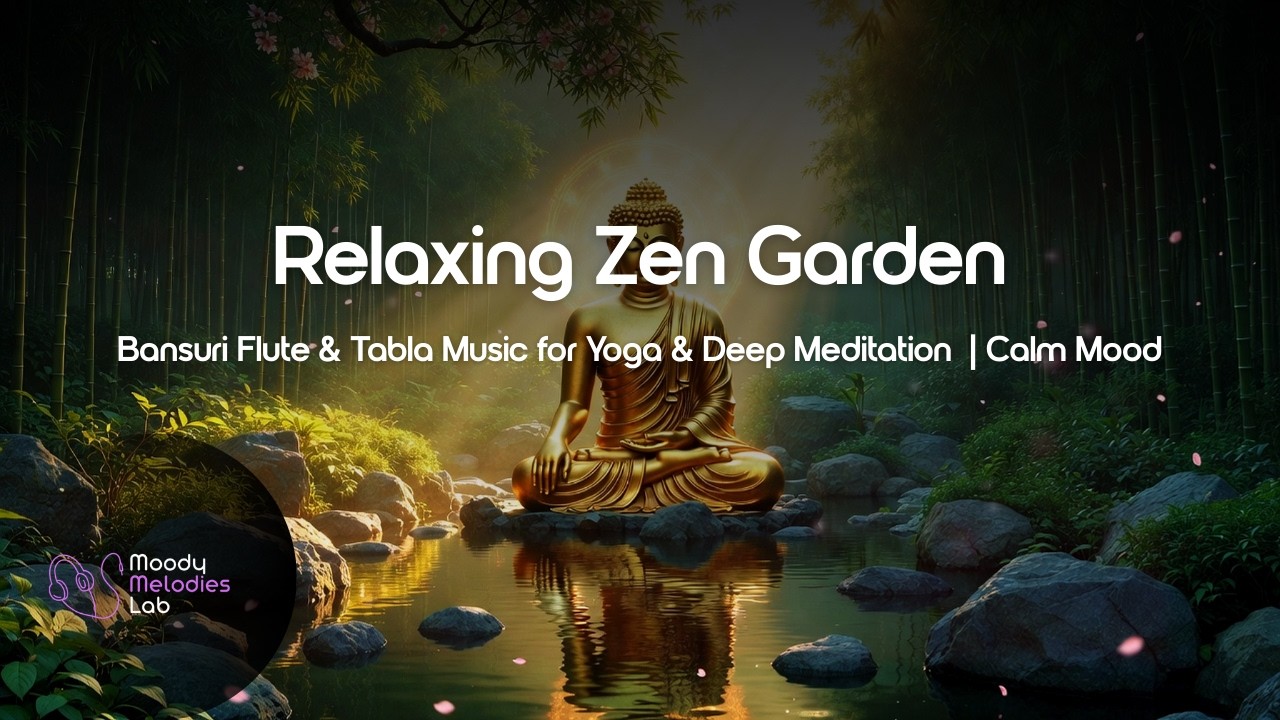 Relaxing Zen Garden 🌿Bansuri Flute & Tabla Music for Yoga & Deep Meditation | Calm Mood
