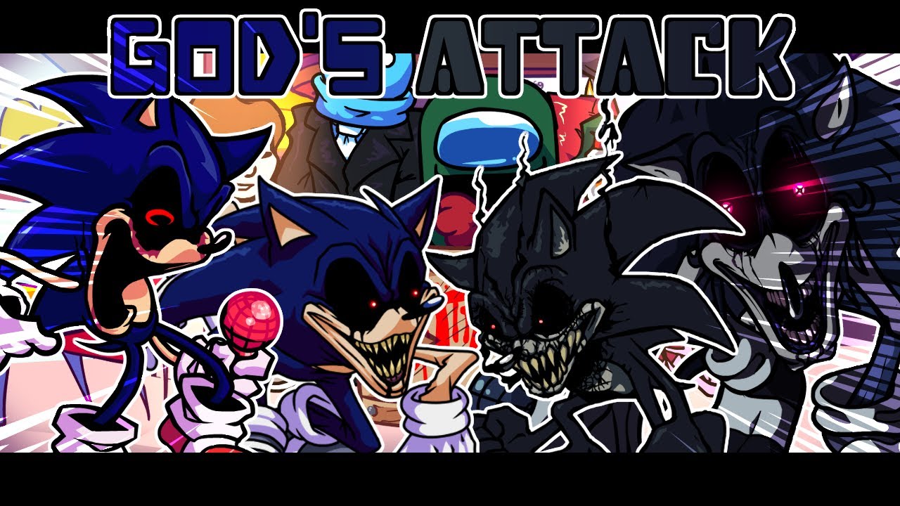 God's Attack / Monotone Attack but Sonic.exe & 2011X and 2017X and Lord X sings it! (FNF Cover)
