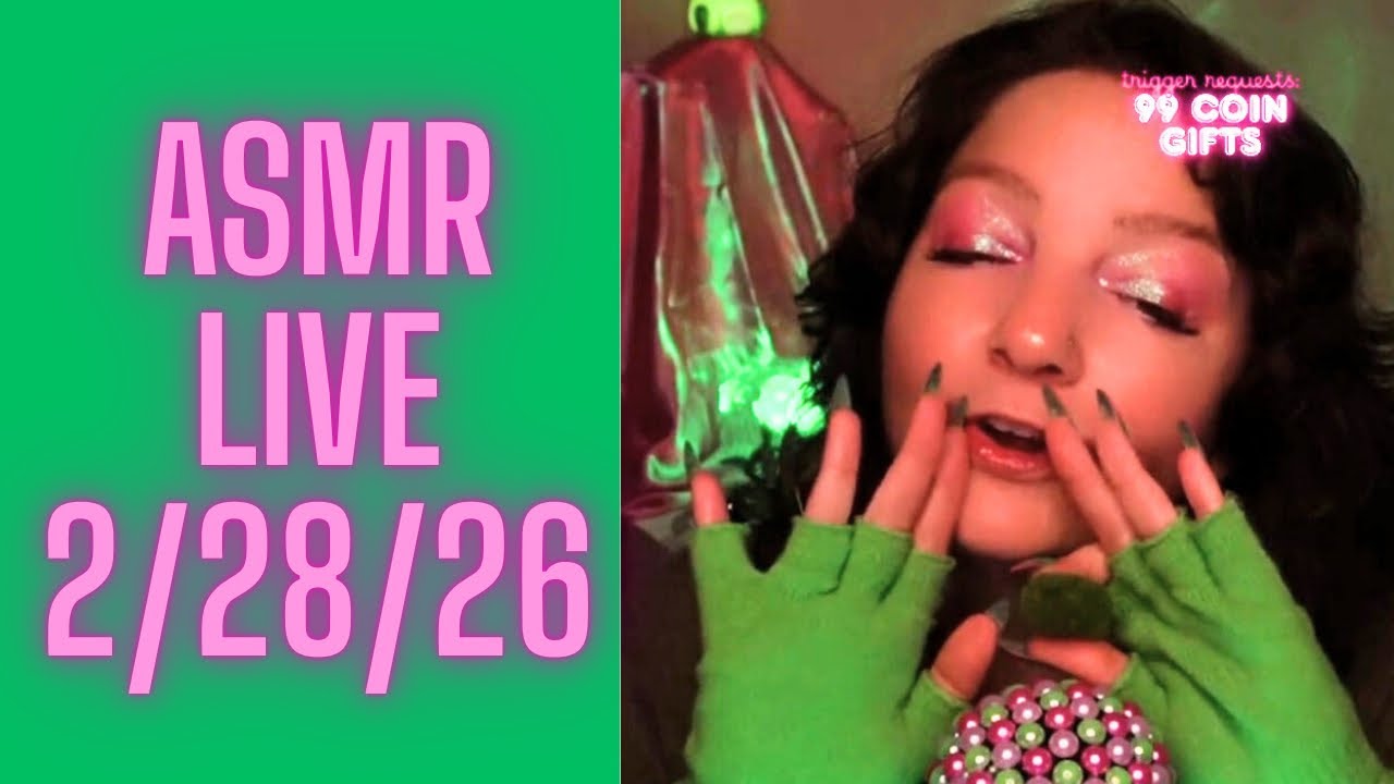 Over 4 Hours Live ASMR: Thunderstorms, Makeup & More! Multi-Trigger ASMR, Whispering, +Music.⚡️💚
