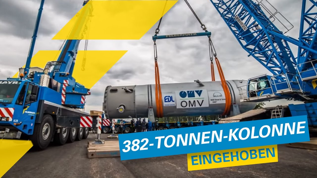 382-Tonnen-Kolonne mit Towerlift eingehoben