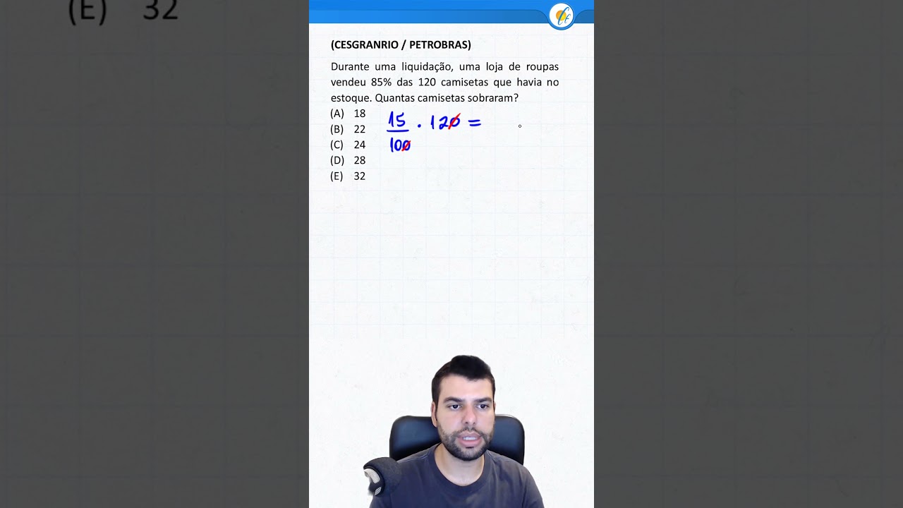 QUEST&Atilde;O DE CONCURSO - PORCENTAGEM (CESGRANRIO)