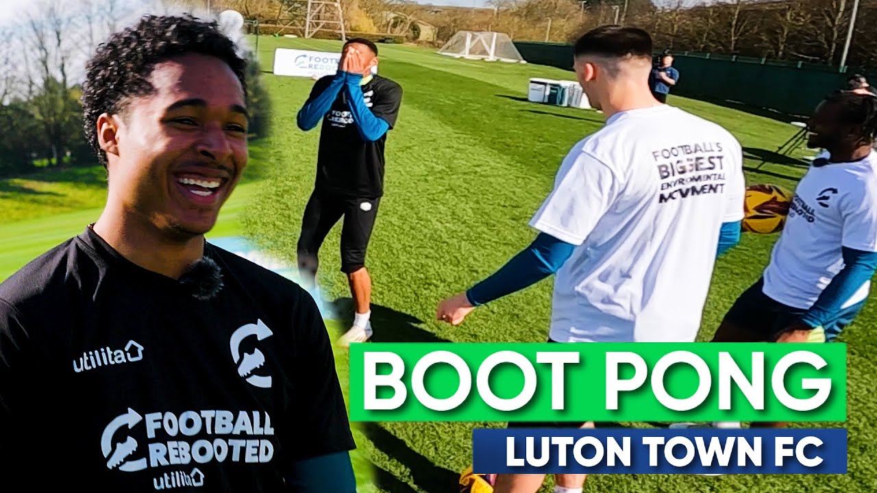 DON'T GET NERVOUS! 👀 | Luton Town Utilita Boot Pong Challenge
