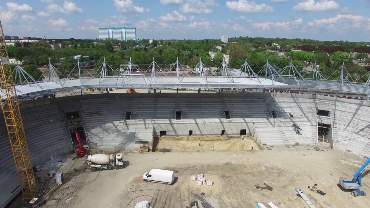 WidzewTV: (DRON) Budowa stadionu Widzewa Łódź - maj 2016