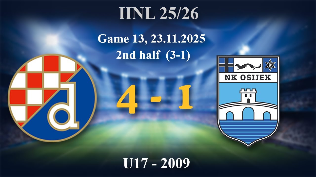 13.  2009 U17  Dinamo 4 (3)-(1) 1 Osijek, HNL, 2nd half, 23.11.2025 #croatiafootball