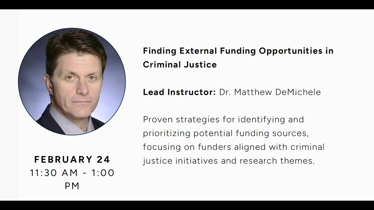 CERC-MSI Speaker Series: Finding External Funding Opportunities in Criminal Justice