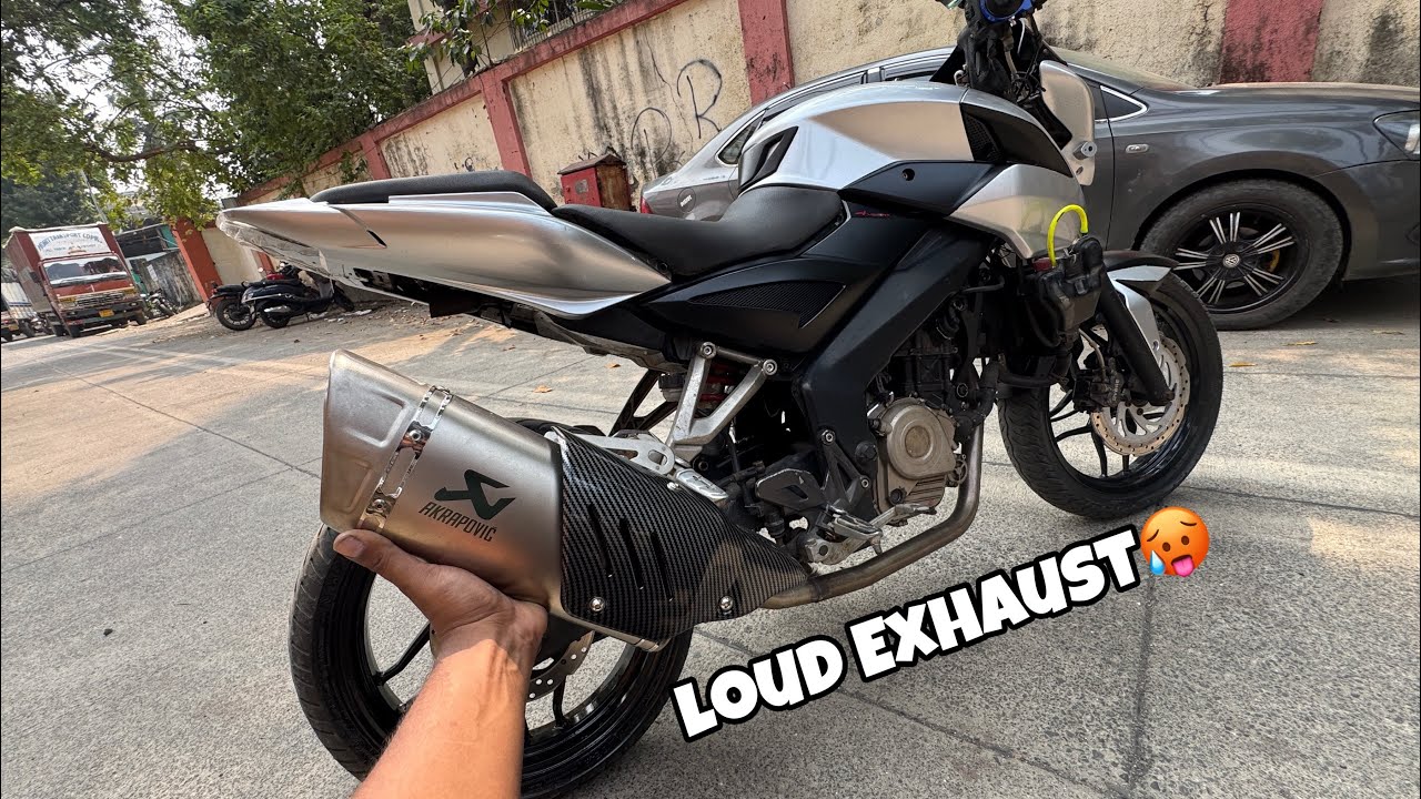 New Exhaust System | Akrapovic R1M Silver | Pulsar NS 225cc Modified!!!