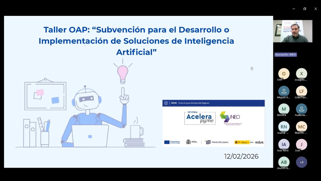 Taller sobre subvención para el desarrollo o implantación de soluciones de Inteligencia Artificial.