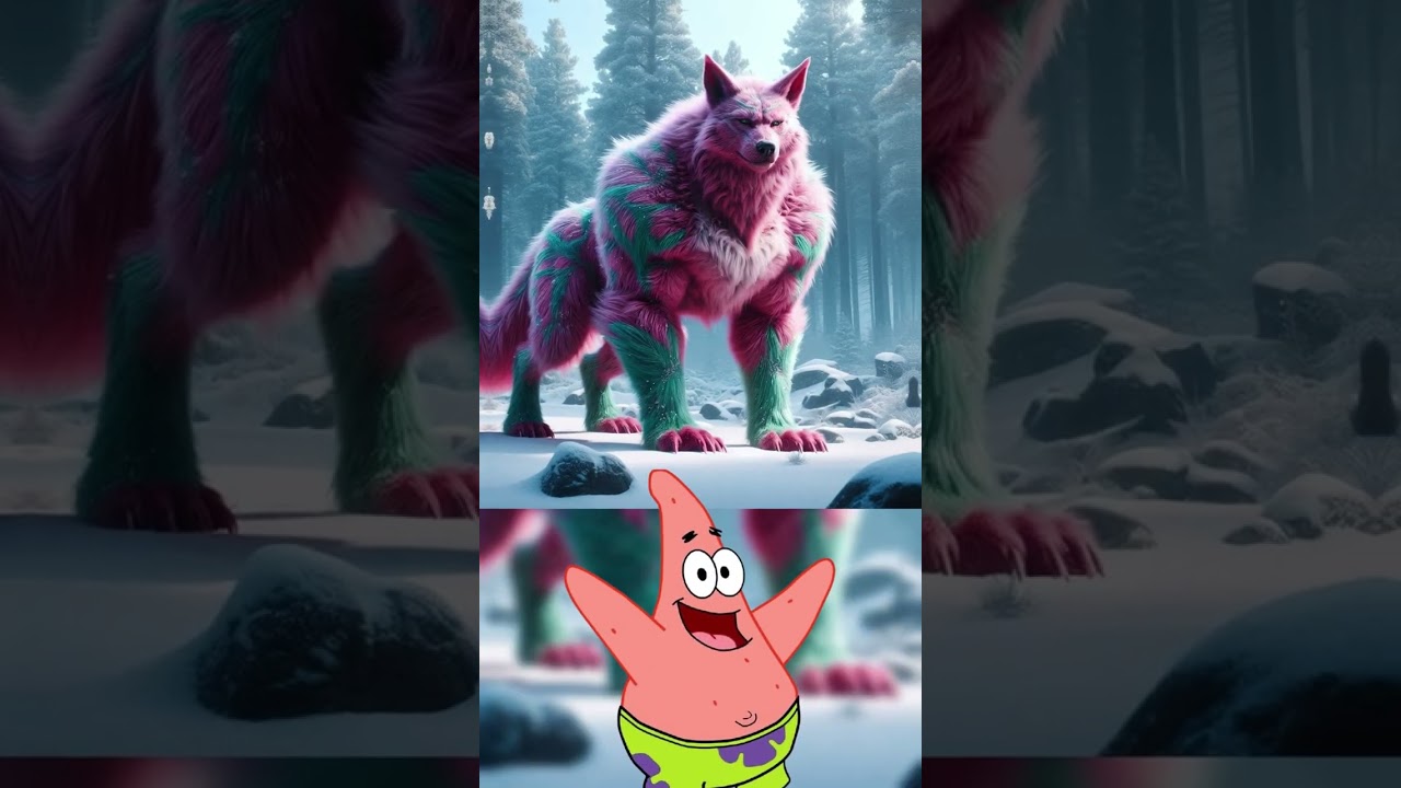 SpongeBob SquarePants as GIANT WOLF All Characters 2025 🌟