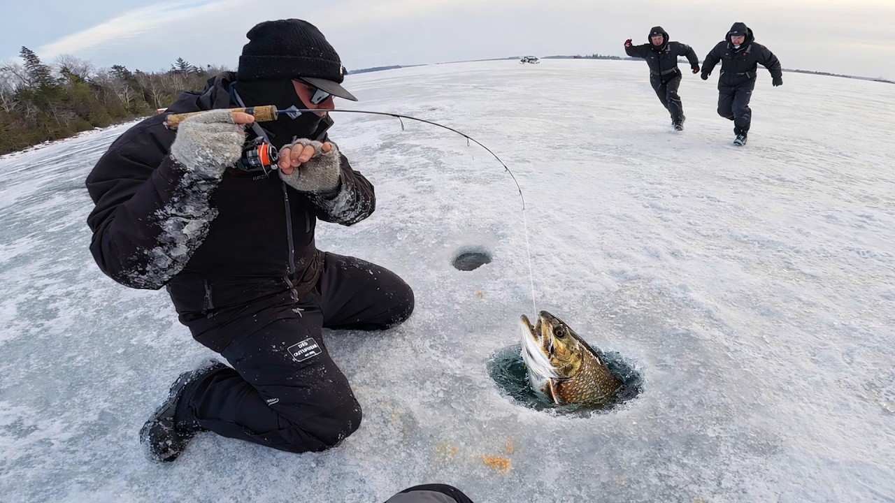 Ice Fishing MAYHEM For Giant Trout!
