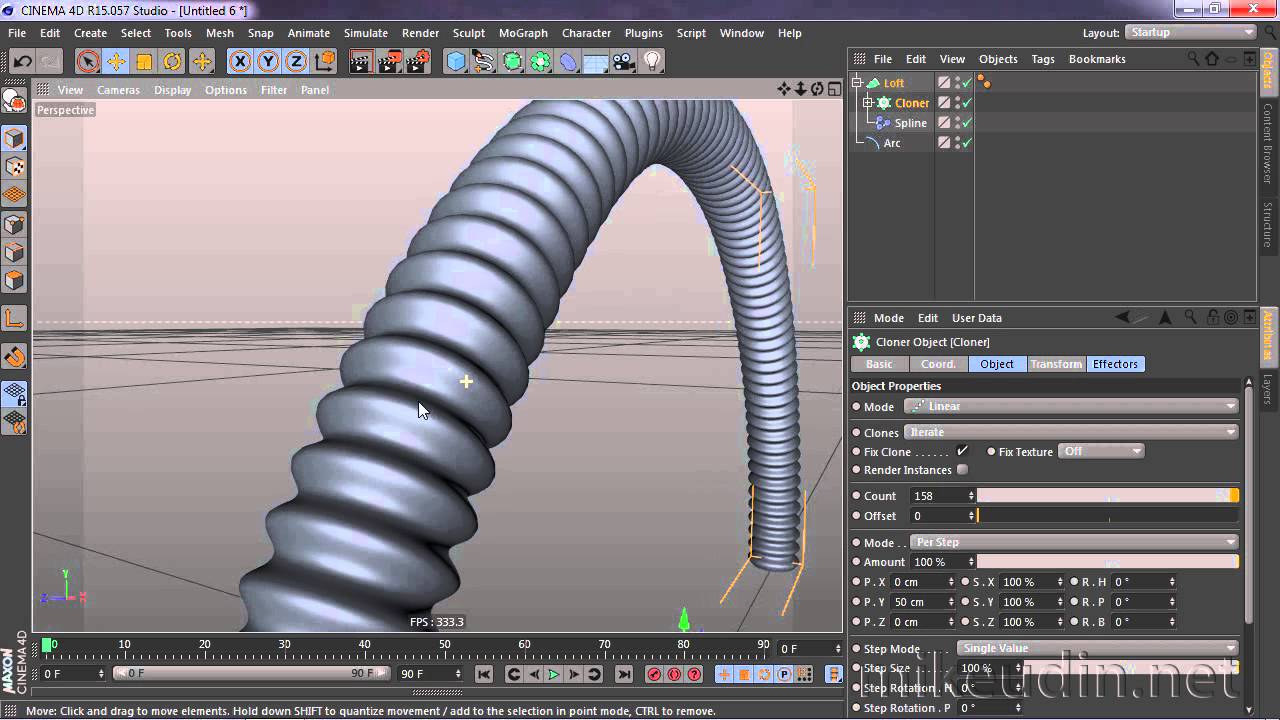 Corrugated Pipes in Cinema 4D