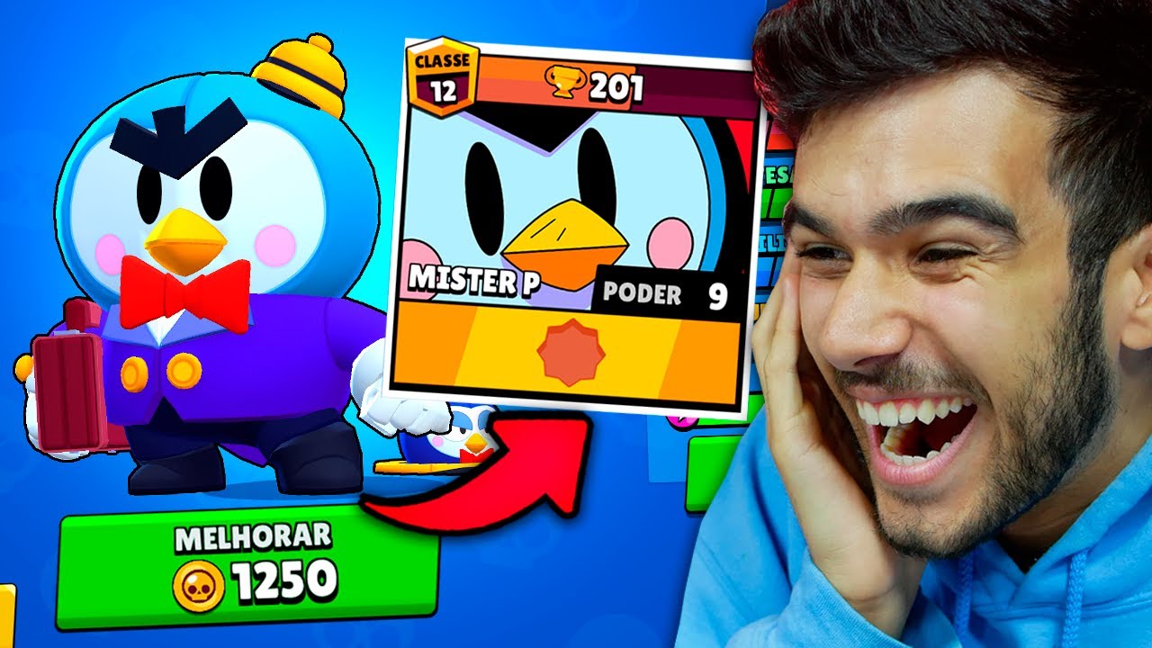 COLOQUEI O NOVO BRAWLER MISTER P NO NÍVEL MÁXIMO NO BRAWL STARS!!