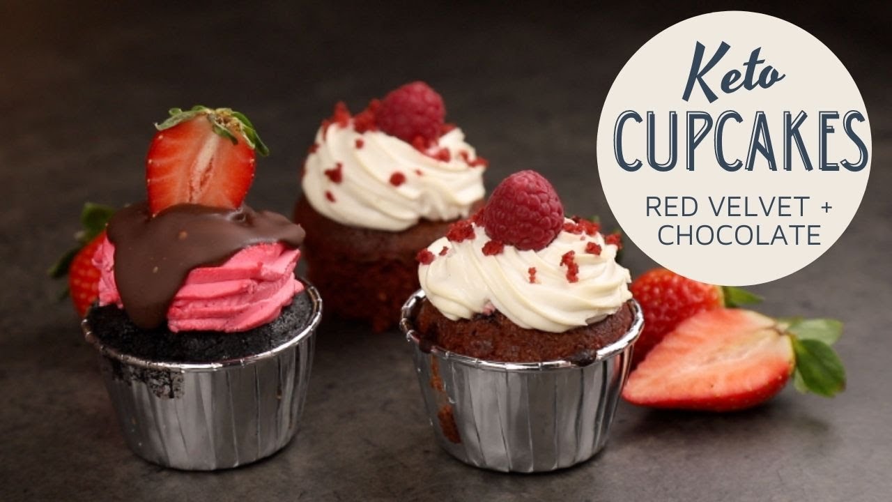 Cupcakes keto -  Red Velvet y chocolate negro  - menos de 1 carb