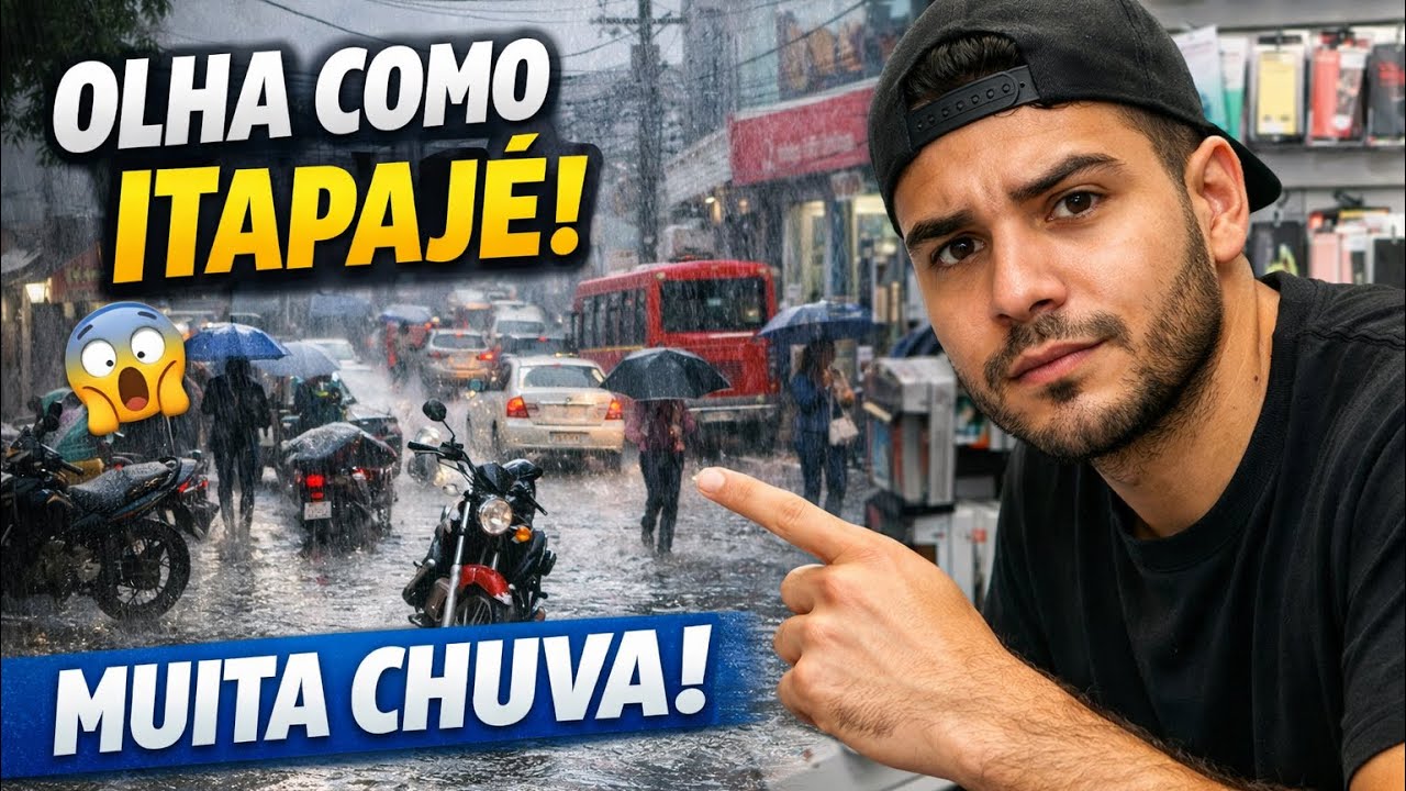 CHUVA FORTE NO CENTRO DE ITAPAJÉ 🌧️ | Movimento na Loja em Dia de Inverno