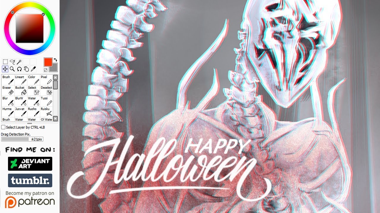 SPEEDPAINT | Designing a horror monster for Halloween!