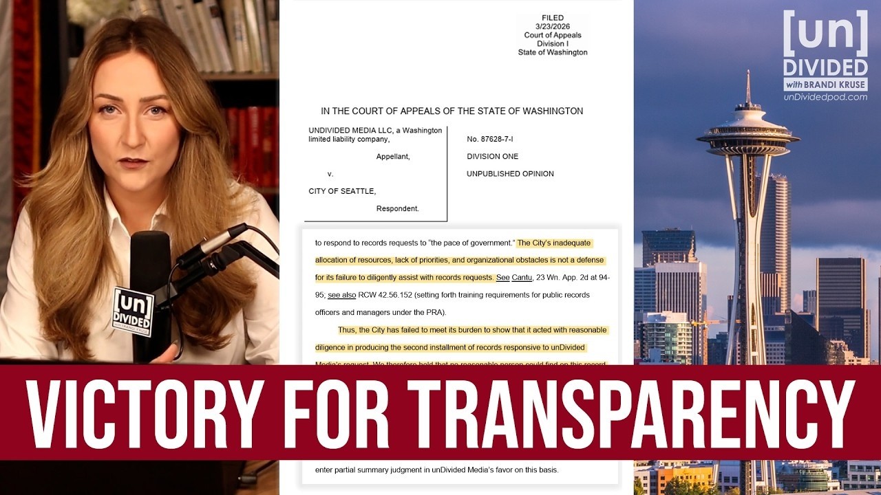 Brandi Kruse wygrywa pozew przeciwko miastu Seattle dotyczący ujawnienia dokument&oacute;w publicznych