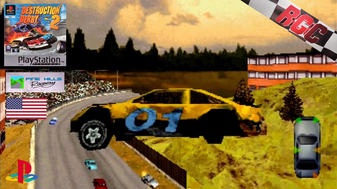 Destruction Derby 2 - Wrecking Racing | Pro | Pine Hills Raceway | PlayStation/PS1/PSX HD