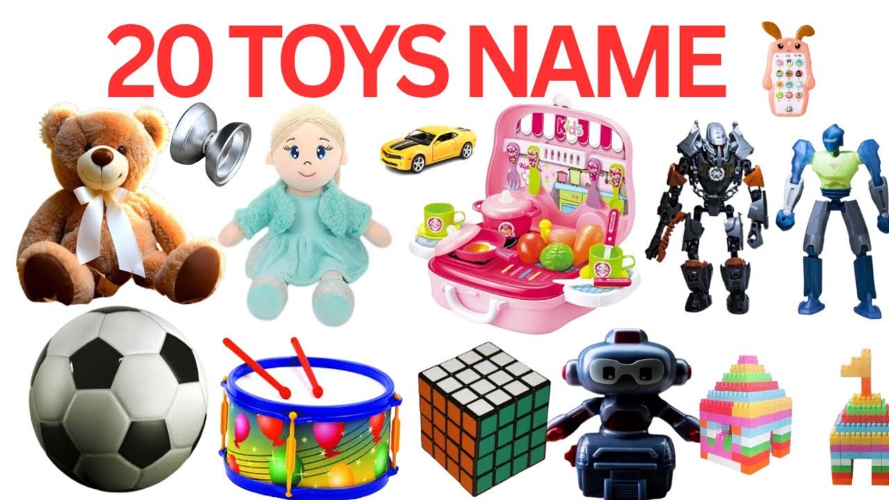 20 Toys Name For Kids In English And Hindi | Learn Toys Name With Fun| बच्चों के लिए खिलौनो के नाम|