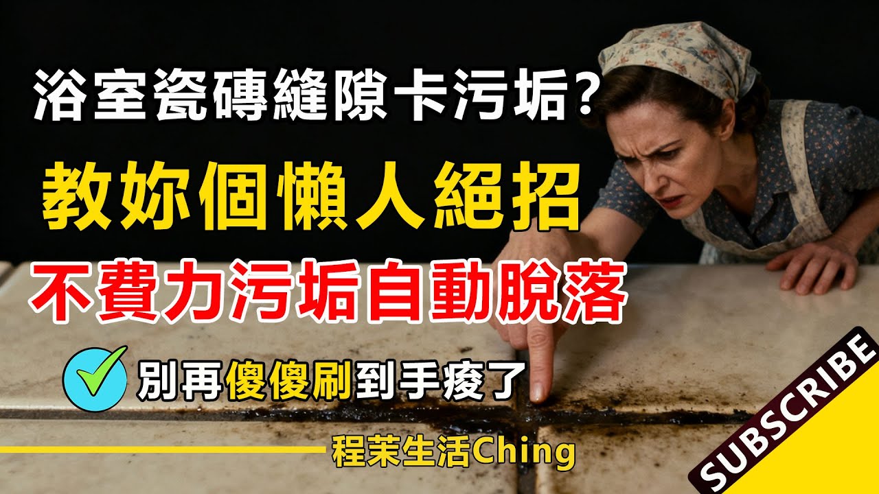 浴室瓷磚縫隙卡污垢？保潔阿姨教我一個懶人絕招，不費力氣，污垢自動脫落！別再傻傻刷到手痠了！#浴室清潔 #瓷磚清潔 #磁磚縫隙 #去污 #除霉 #清潔技巧 #生活經驗 #百科 #百科密碼