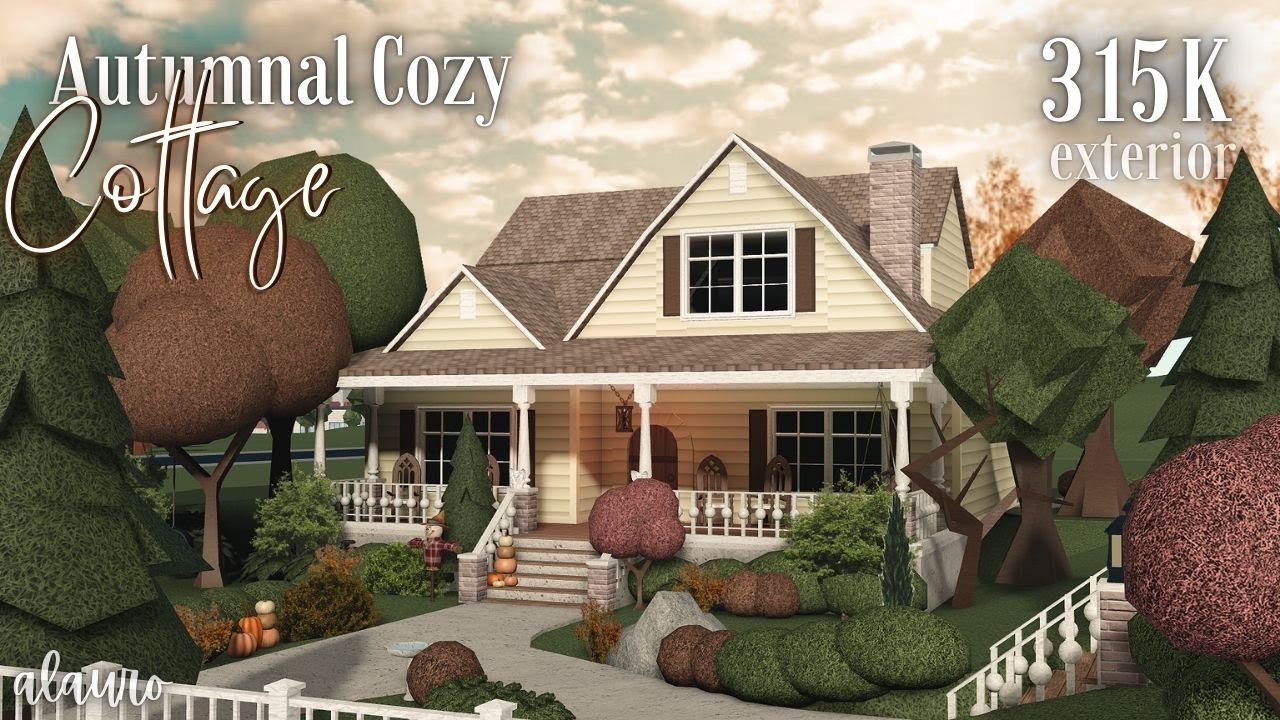 Autumnal Cozy Cottage - 315K Exterior - Bloxburg Speed Build | Roblox