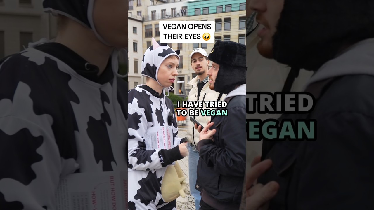 Vegan entkr&auml;ftet anti-vegane Argumente (nette Stra&szlig;endebatte)