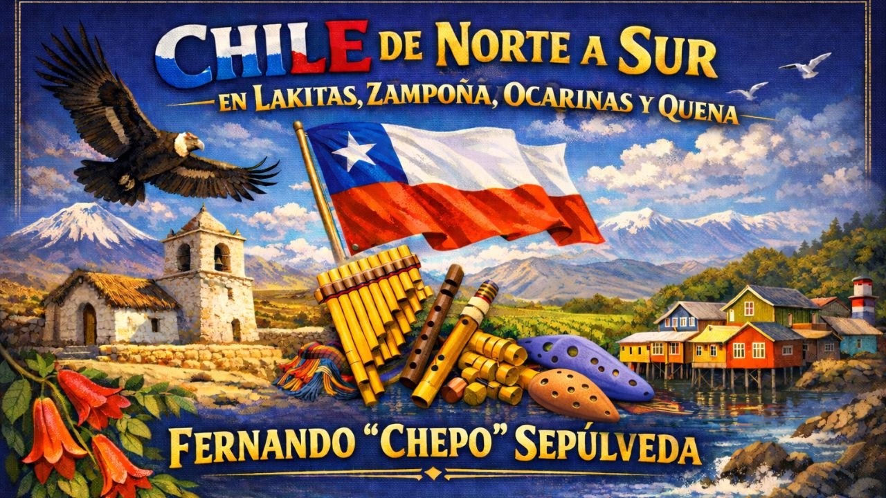 CHILE DE NORTE A SUR EN LAKITAS, ZAMPOÑA, OCARINAS Y QUENA   FERNANDO CHEPO SEPÚLVEDA