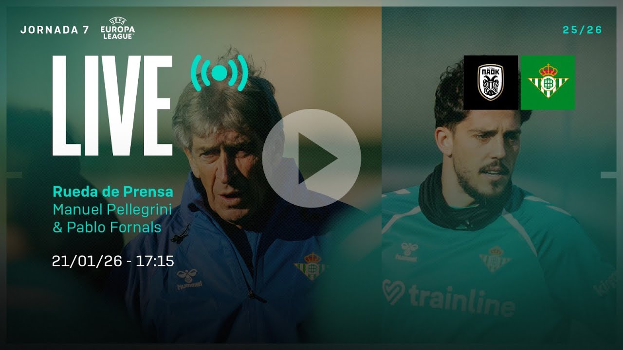 🚨 DIRECTO | Rueda de prensa de Manuel Pellegrini y Pablo Fornals previa al #PAOKRealBetis ⚽💚