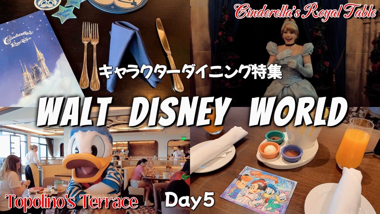 【WDW＃5】キャラクターダイニングに行ってみた！｜トッポリーノテラス・シンデレラロイヤルテーブルで爆食