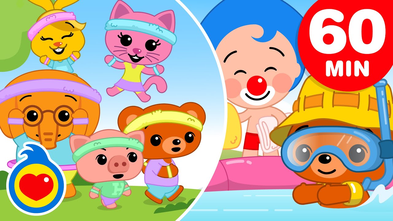 Let’s All Run, Let´s All Jump🏃+ More Kids Songs ♫ Plim Plim - The Kindness Hero (60+ Min)