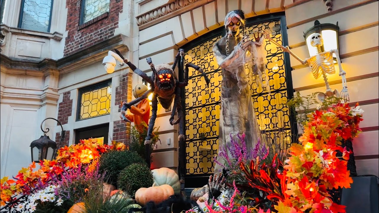 NYC LIVE Walk: Upper East Side Halloween Decorations Manhattan Autumn October 16, 2024