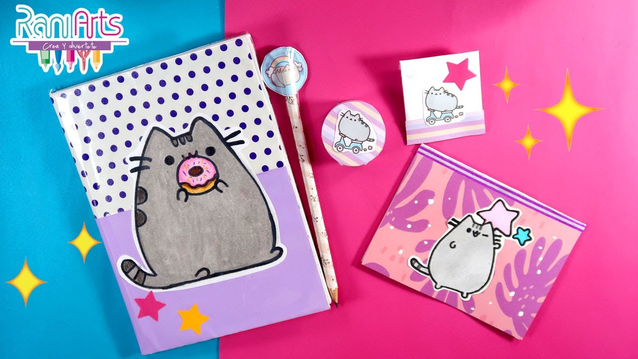 Haz Material escolar de PUSHEEN fácil - DIY - easy PUSHEEN school supplies