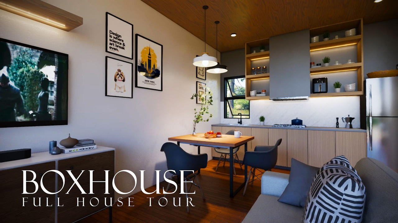 Minimalist Glass & Wood Container House | Small Modern Home Tour