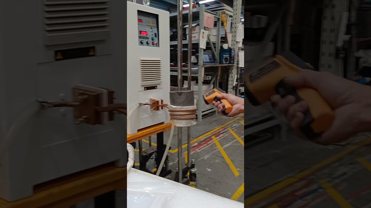 testing 35kW induction heater with a silica carbide crucible. testing 2 with no rock inside