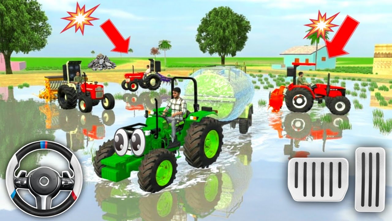 Indian Farming 3D Game /💥🚜 Swara Sonalika Holland Tractor Gameplay / #games #tractor #gaming 