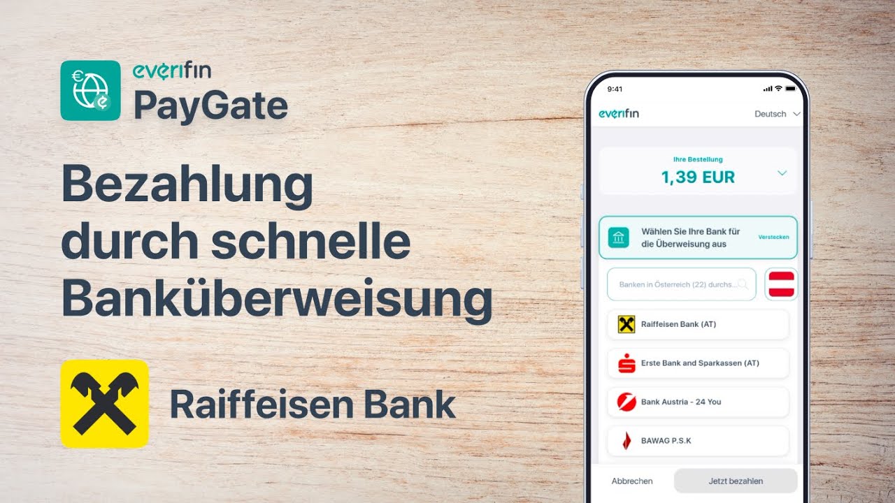 Everifin PayGate - Zahlung Raiffeisen Bank
