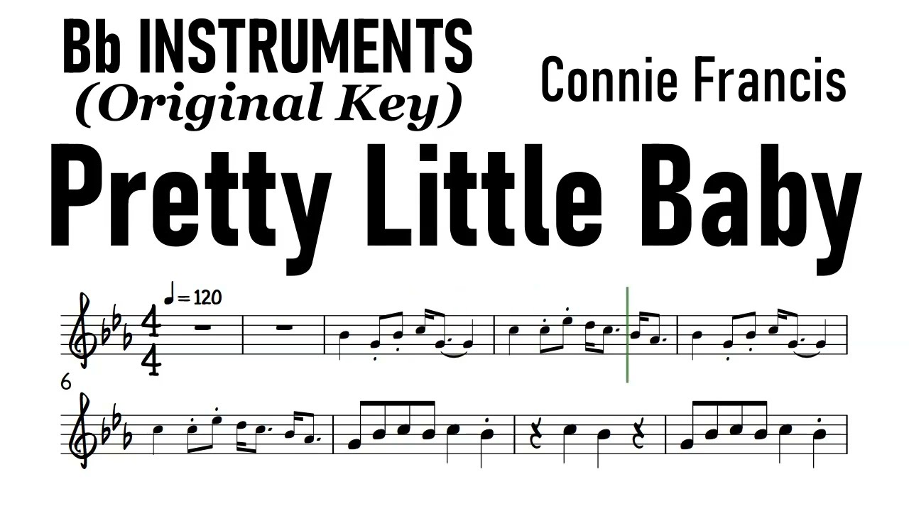 Pretty Little Baby Bb Instruments Original Key Connie Francis  Sheet Music Backing Track Partitura