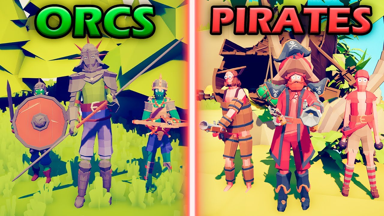 ORC TEAM vs PIRATE TEAM - Totally Accurate Battle Simulator TABS