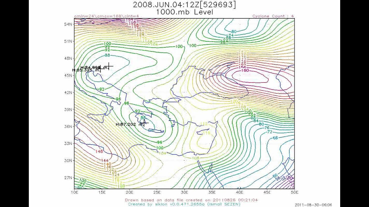 Cyclone Locations + Year: 2008, Level: 1000mb. Time Interval:1 hour - Time Lapse
