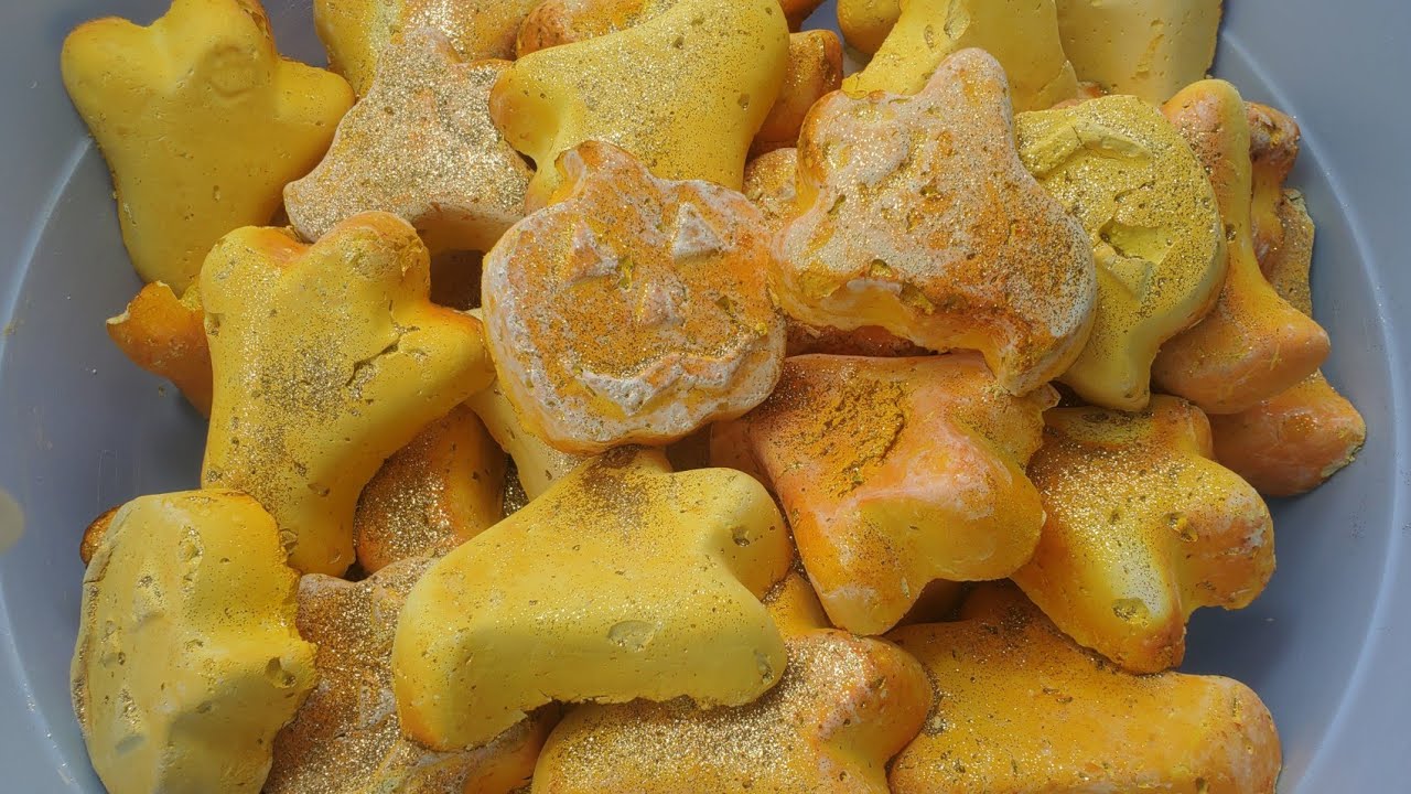 YELLOW GHOSTS + SOFT PEARLY GYM CHALK CRUMBLE-ASMR