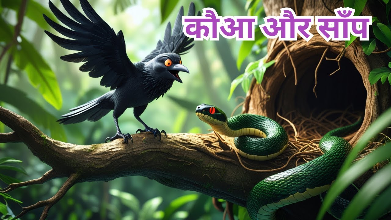 कौआ और साँप | Hindi Kahaniya | Hindi Kahani | The Crow and The Snake | Hindi Moral Story for Kids