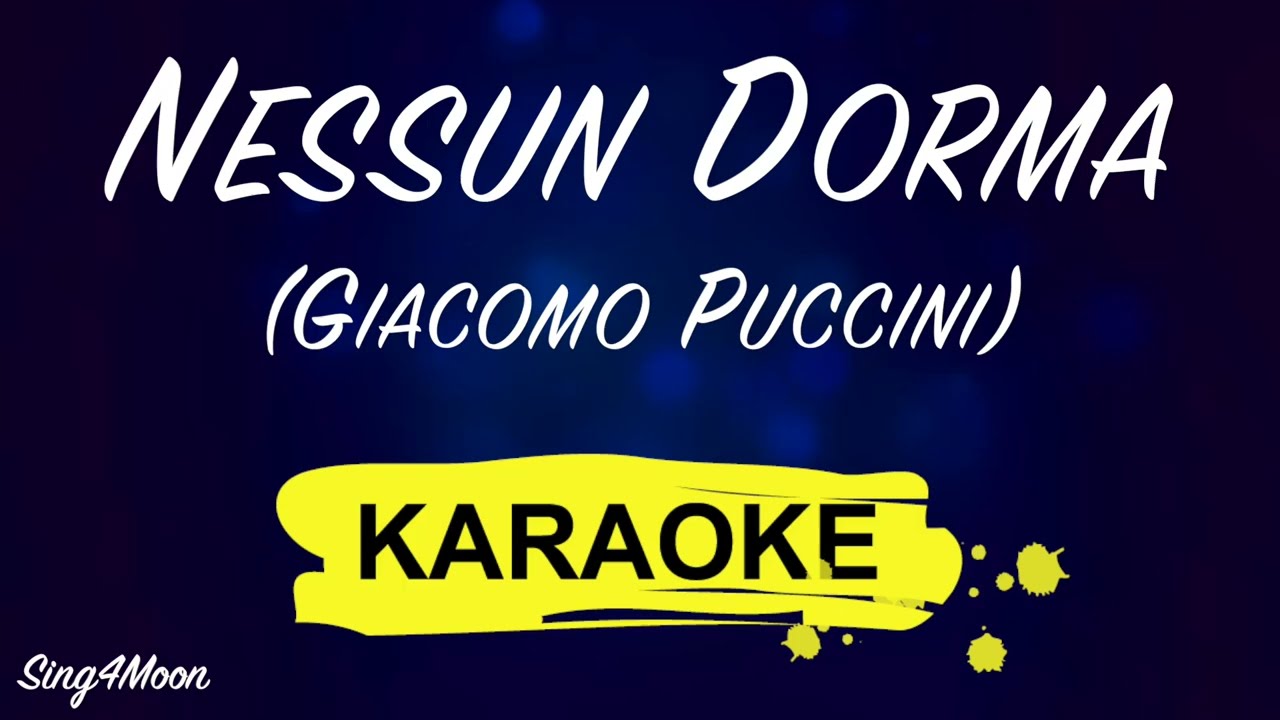 Nessun Dorma - Giacomo Puccini (Karaoke Piano) Lower Key -5 D dur