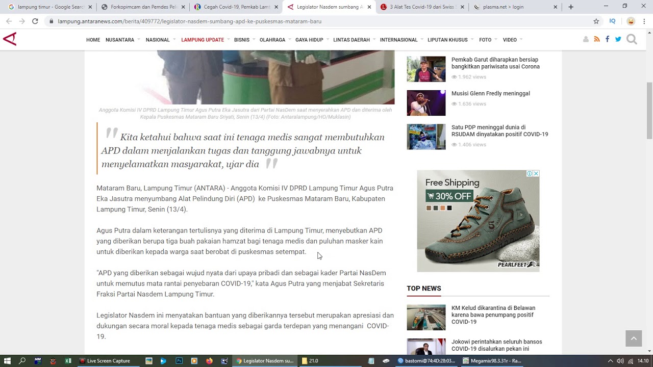 Legislator Nasdem Agus Putra Eka Jasutra  sumbang APD ke Puskesmas Mataram Baru