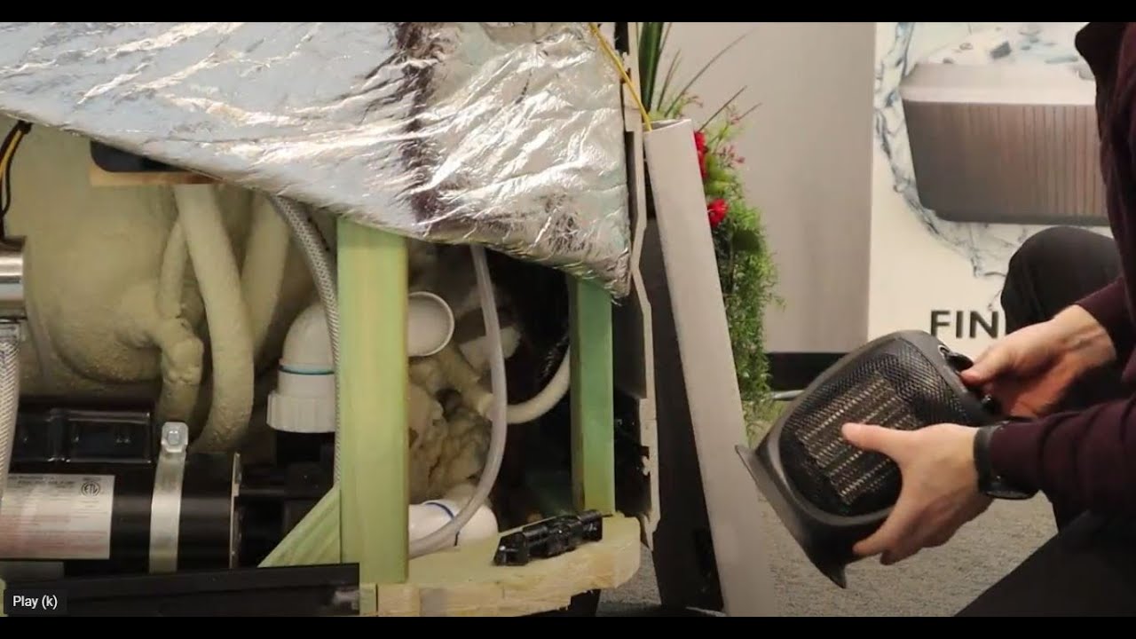 Installation of a ceramic space heater in a hot tub