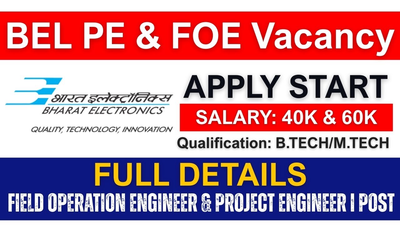 BEL Recruitment 2025 | Project Engineer Vacancy Notification Out!