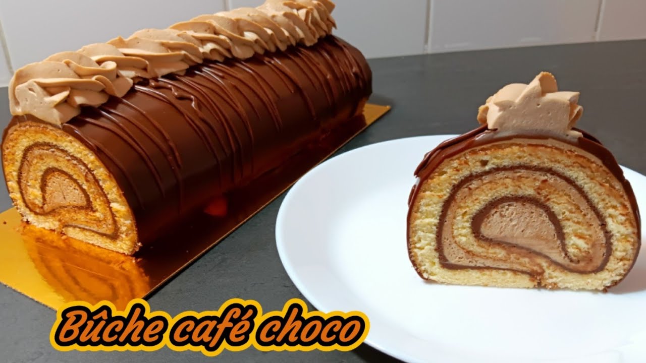 Bûche goût café chocolat inspirée du célèbre gâteau opéra