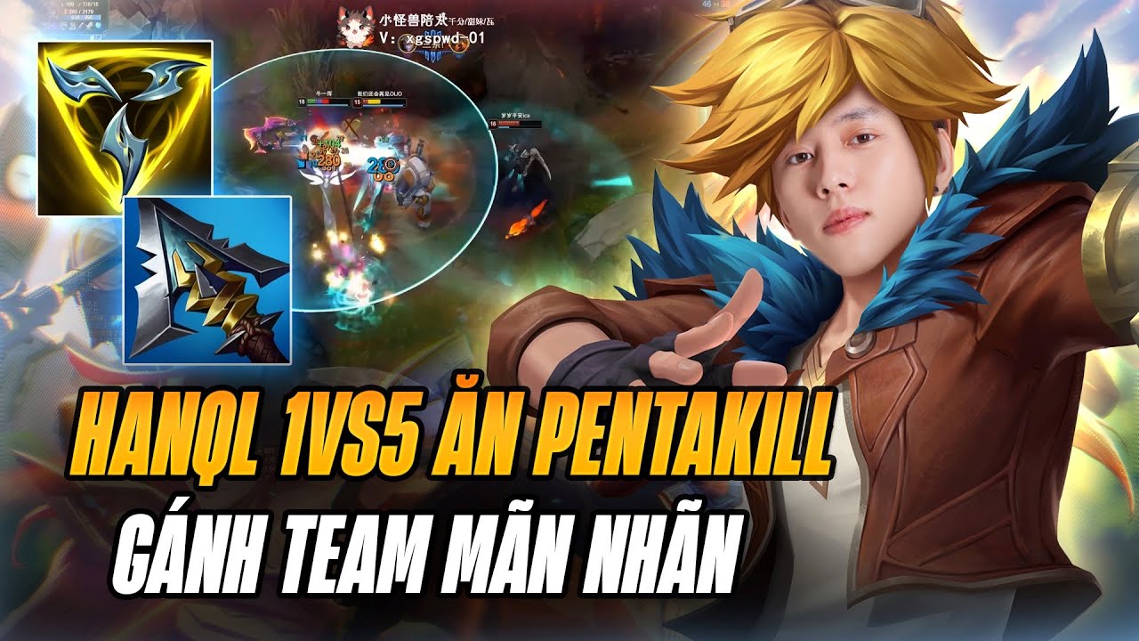 EZREAL CỰC ĐIÊN TRONG TAY HANQL 1vs5 ĂN PENTAKILL VÀ GÁNH TEAM CỰC KHÉT RANK ĐẠI CAO THỦ VỚI 2K DPM