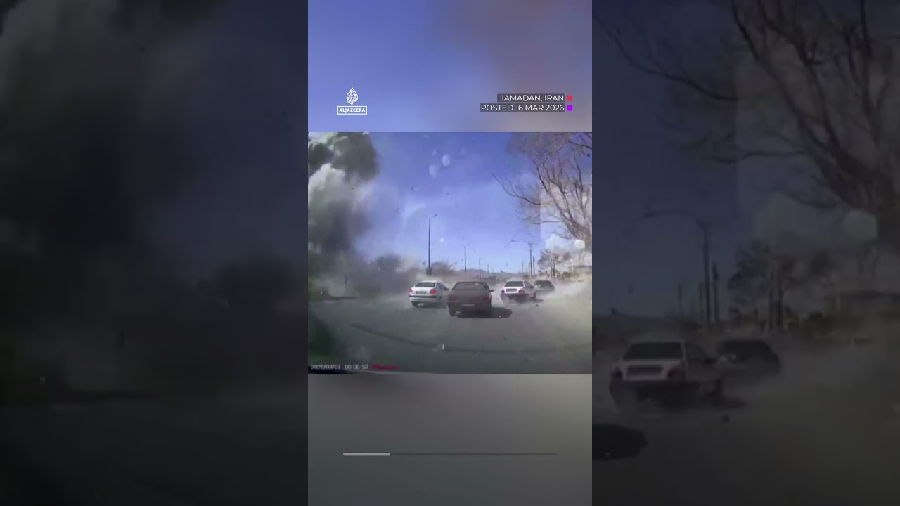 Dashcam video captures strike on Iran police station | AJ #shorts