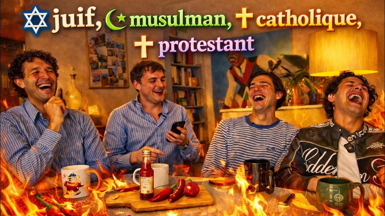 UN JUIF, UN MUSULMAN, UN CATHOLIQUE ET UN PROTESTANT TESTENT UN DES PIMENTS LES PLUS FORT DU MONDE