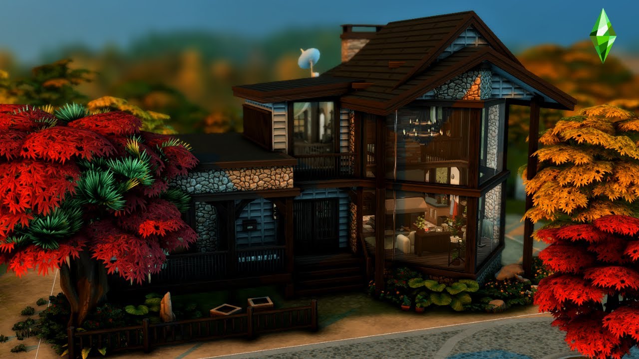 Cozy Japanese Cabin || The Sims 4 Speed Build || Tray Files || No CC