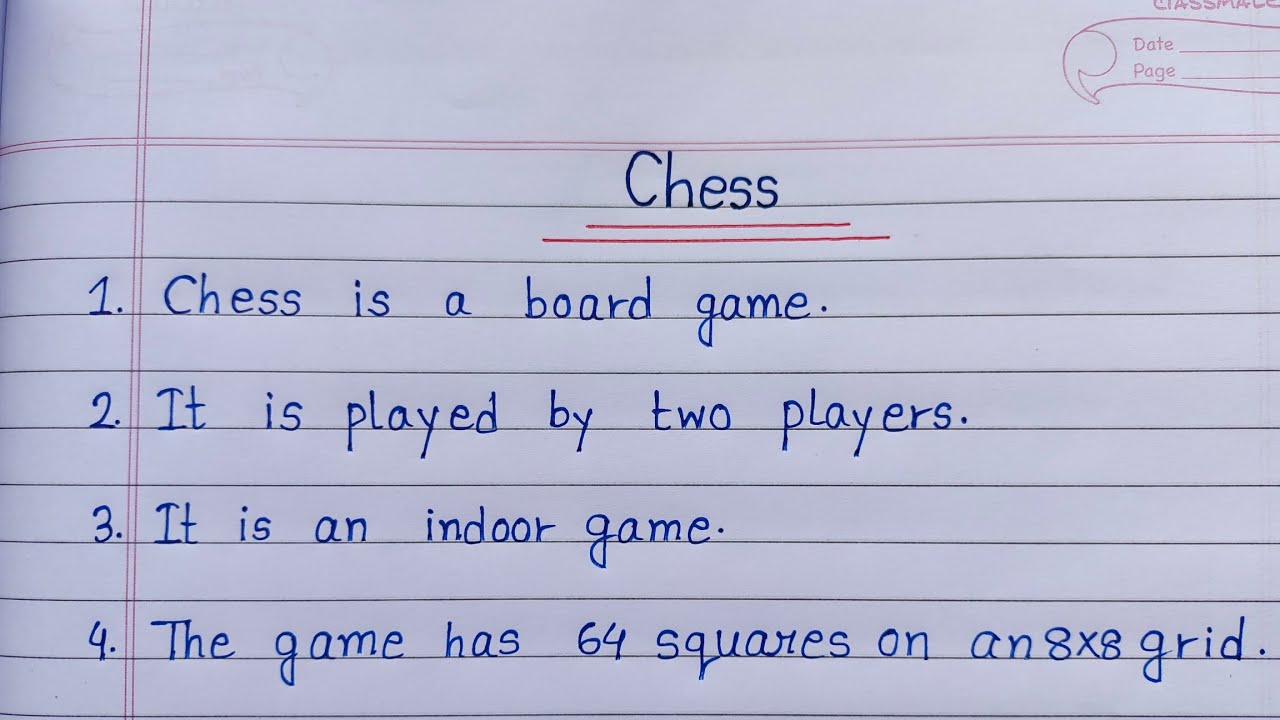 10 Lines Essay On Chess | Essay On Chess In English | 10 Easy Sentences About Chess